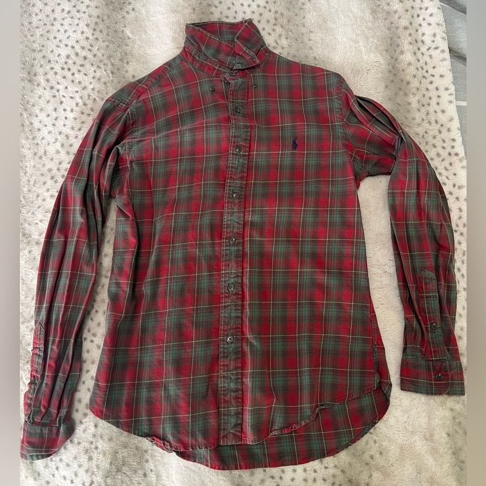 Polo Ralph Lauren long sleeve button down plaid shirt. Men’s medium. Custom fit.